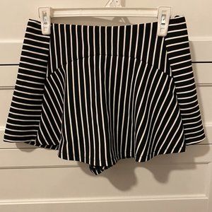 LF- Black and White Striped Skort